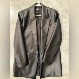 Zara Black Faux Leather Jacket